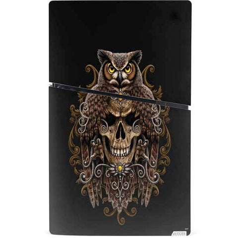 Skull and Owl by Sarah Richter PS5 Slim Digital Edition Console Skin