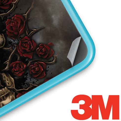 Liquid Blue Skull Entwined with Roses Nintendo 2DS XL (2017) Skin