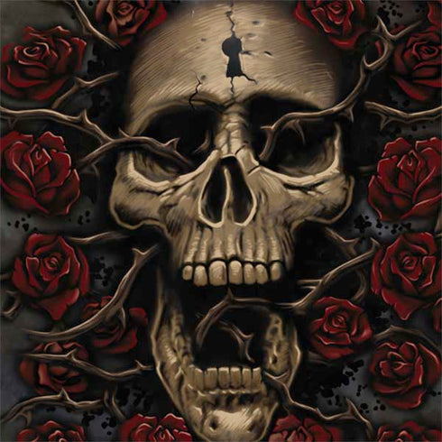 Liquid Blue Skull Entwined with Roses Nintendo 2DS XL (2017) Skin