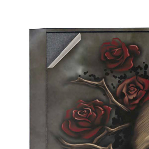 Liquid Blue Skull Entwined with Roses Corsair 4000D Tempered Glass Mid-Tower ATX Case Skin