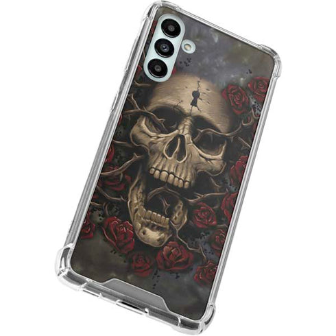 Liquid Blue Skull Entwined with Roses Galaxy A13 5G Clear Case