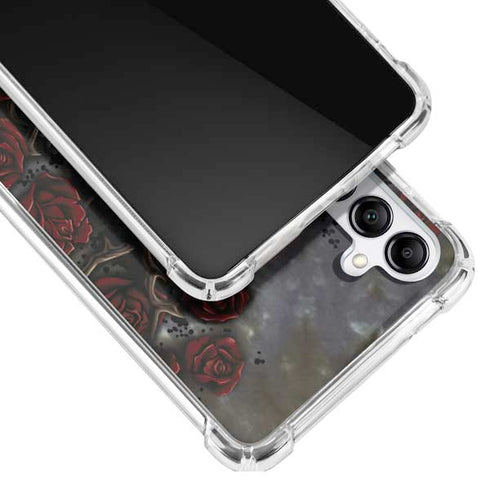 Liquid Blue Skull Entwined with Roses Galaxy A14 5G Clear Case