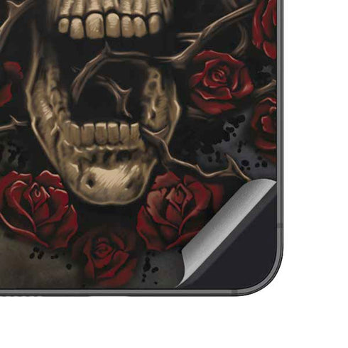 Liquid Blue Skull Entwined with Roses Galaxy A14 5G Skin