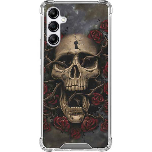 Liquid Blue Skull Entwined with Roses Galaxy A15 5G Clear Case