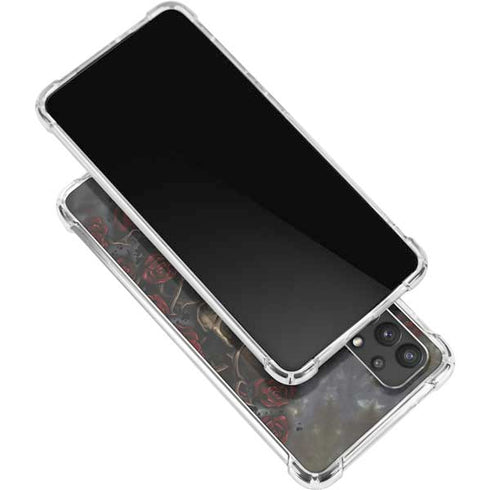 Liquid Blue Skull Entwined with Roses Galaxy A32 5G Clear Case