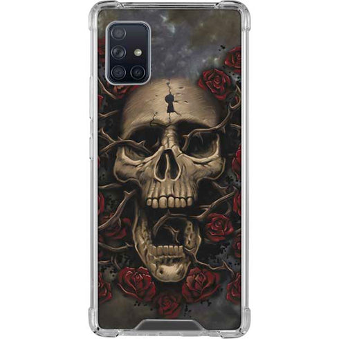 Liquid Blue Skull Entwined with Roses Galaxy A51 5G Clear Case