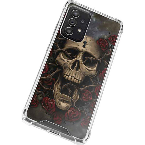 Liquid Blue Skull Entwined with Roses Galaxy A52 5G Clear Case