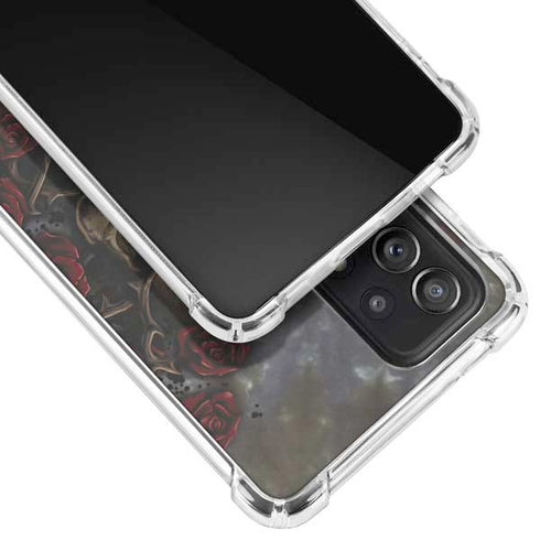 Liquid Blue Skull Entwined with Roses Galaxy A52 5G Clear Case