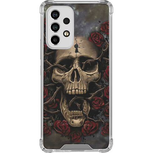 Liquid Blue Skull Entwined with Roses Galaxy A53 5G Clear Case