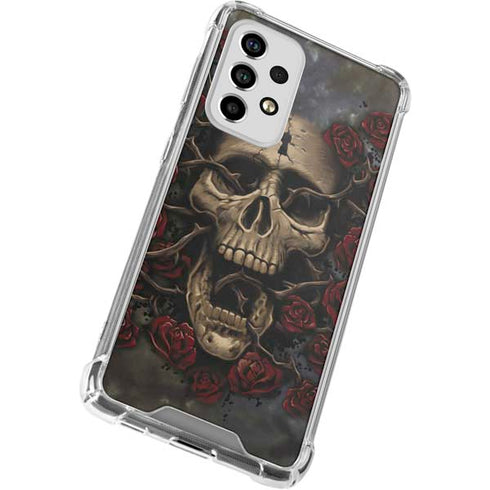 Liquid Blue Skull Entwined with Roses Galaxy A53 5G Clear Case