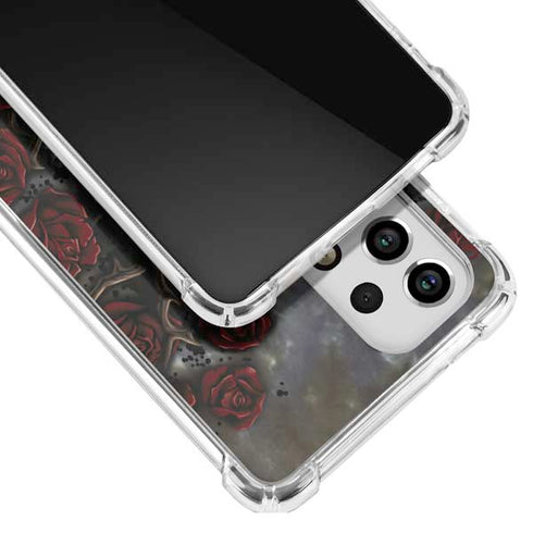 Liquid Blue Skull Entwined with Roses Galaxy A53 5G Clear Case