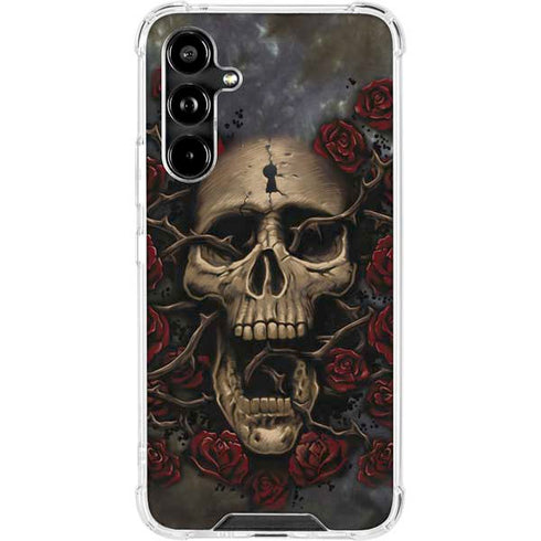 Liquid Blue Skull Entwined with Roses Galaxy A54 5G Clear Case