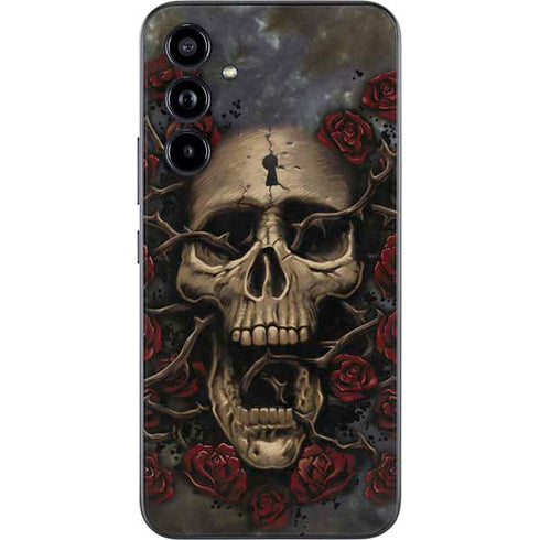 Liquid Blue Skull Entwined with Roses Galaxy A54 5G Skin
