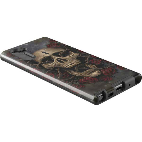 Liquid Blue Skull Entwined with Roses Galaxy Note 10 Pro Case