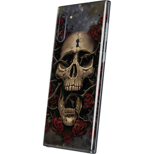 Liquid Blue Skull Entwined with Roses Galaxy Note 10 Skin