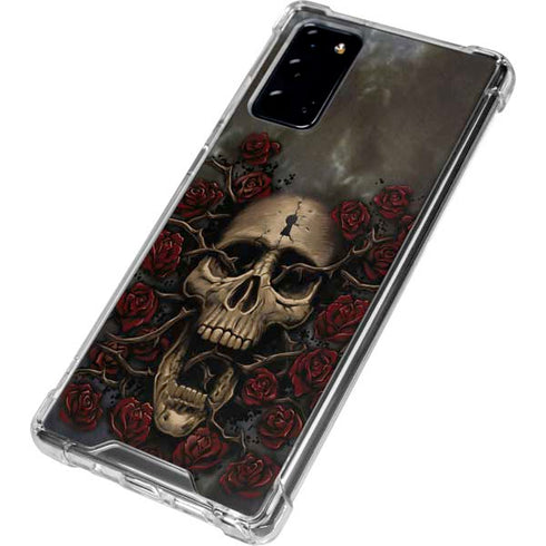 Liquid Blue Skull Entwined with Roses Galaxy Note20 5G Clear Case