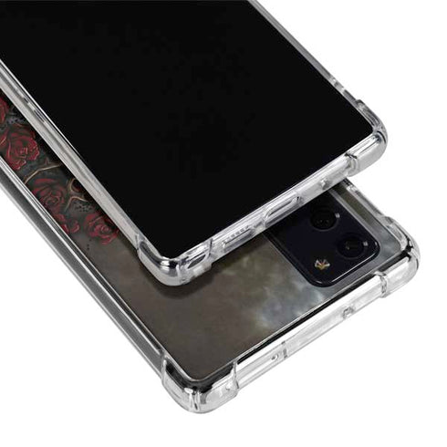 Liquid Blue Skull Entwined with Roses Galaxy Note20 5G Clear Case