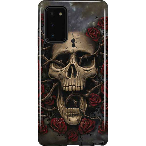 Liquid Blue Skull Entwined with Roses Galaxy Note20 5G Pro Case