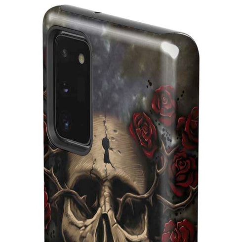 Liquid Blue Skull Entwined with Roses Galaxy Note20 5G Pro Case