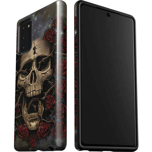 Liquid Blue Skull Entwined with Roses Galaxy Note20 5G Pro Case