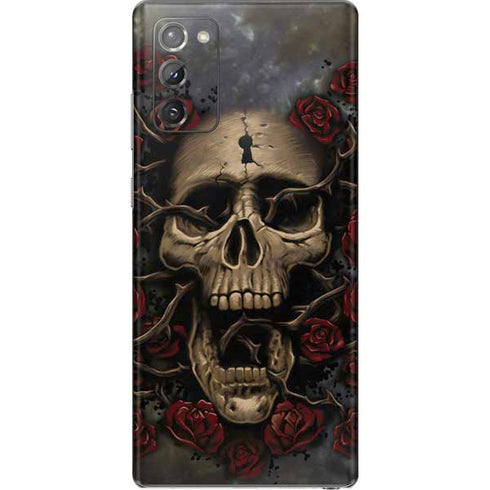 Liquid Blue Skull Entwined with Roses Galaxy Note20 5G Skin