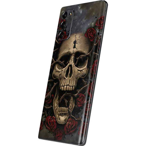 Liquid Blue Skull Entwined with Roses Galaxy Note20 5G Skin