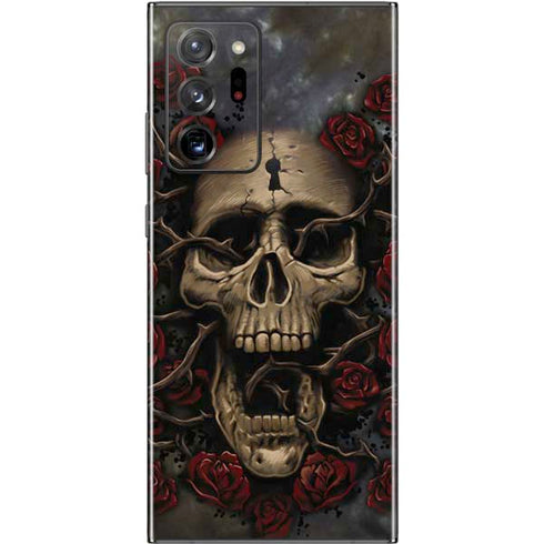 Liquid Blue Skull Entwined with Roses Galaxy Note20 Ultra 5G Skin