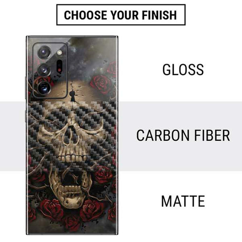 Liquid Blue Skull Entwined with Roses Galaxy Note20 Ultra 5G Skin