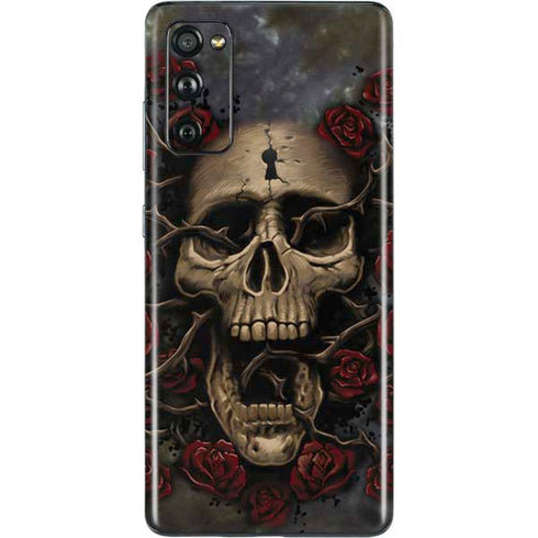 Liquid Blue Skull Entwined with Roses Galaxy S20 Fan Edition Skin