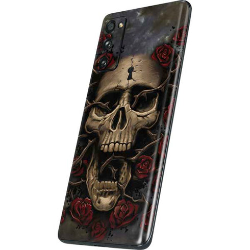 Liquid Blue Skull Entwined with Roses Galaxy S20 Fan Edition Skin
