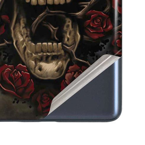 Liquid Blue Skull Entwined with Roses Galaxy S20 Fan Edition Skin
