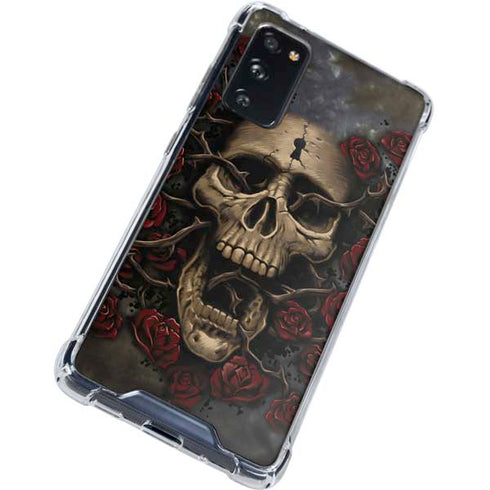 Liquid Blue Skull Entwined with Roses Galaxy S20 FE Clear Case