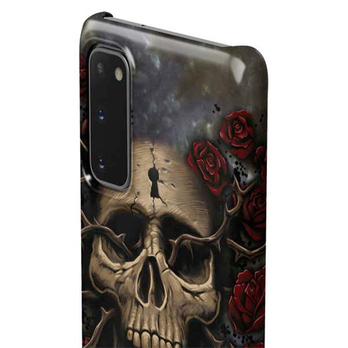 Liquid Blue Skull Entwined with Roses Galaxy S20 Lite Case