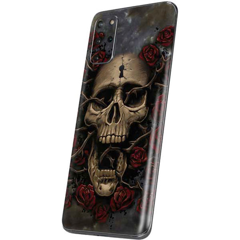 Liquid Blue Skull Entwined with Roses Galaxy S20 Plus Skin