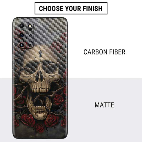 Liquid Blue Skull Entwined with Roses Galaxy S20 Plus Skin
