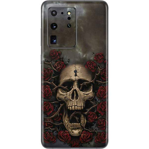 Liquid Blue Skull Entwined with Roses Galaxy S20 Ultra 5G Skin
