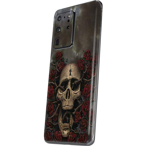 Liquid Blue Skull Entwined with Roses Galaxy S20 Ultra 5G Skin