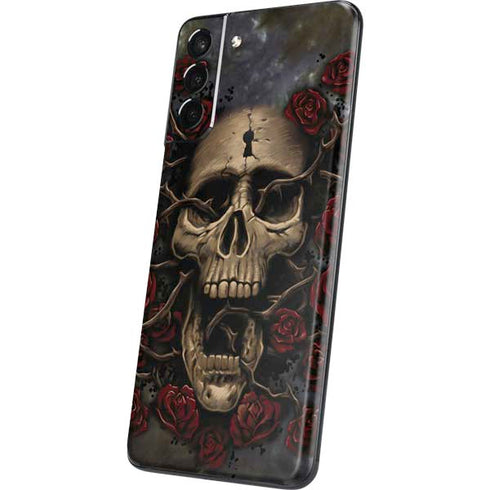 Liquid Blue Skull Entwined with Roses Galaxy S21 Plus 5G Skin