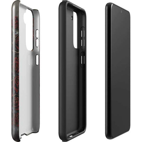 Liquid Blue Skull Entwined with Roses Galaxy S22 Plus Pro Case