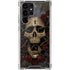 Liquid Blue Skull Entwined with Roses Galaxy S22 Ultra Clear Case