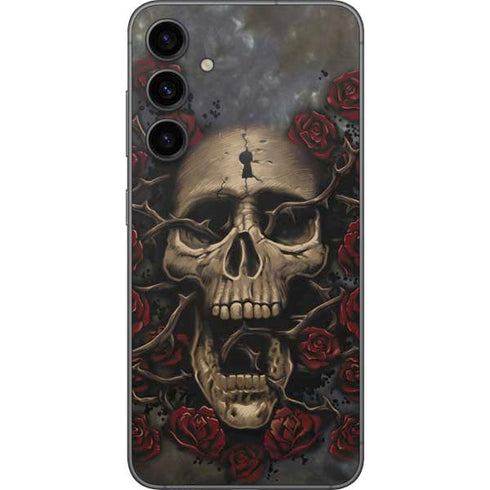 Liquid Blue Skull Entwined with Roses Galaxy S23 FE Skin