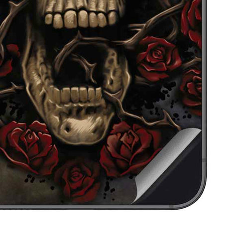 Liquid Blue Skull Entwined with Roses Galaxy S23 FE Skin