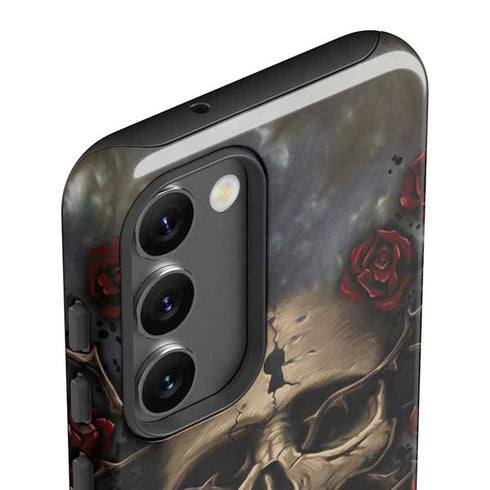 Liquid Blue Skull Entwined with Roses Galaxy S23 Plus Pro Case