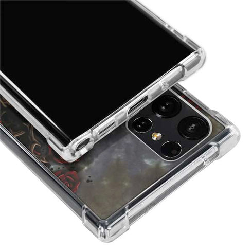 Liquid Blue Skull Entwined with Roses Galaxy S24 Ultra Clear Case