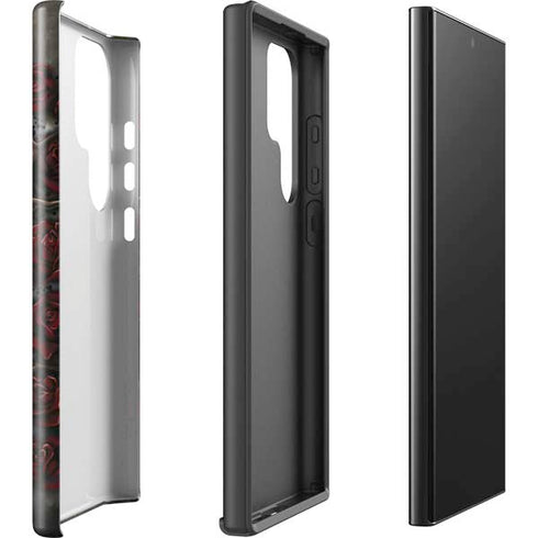 Liquid Blue Skull Entwined with Roses Galaxy S24 Ultra Impact Case