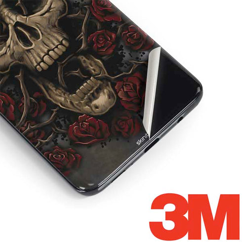 Liquid Blue Skull Entwined with Roses Galaxy S9 Plus Skin