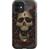 Liquid Blue Skull Entwined with Roses iPhone 12 Impact Case