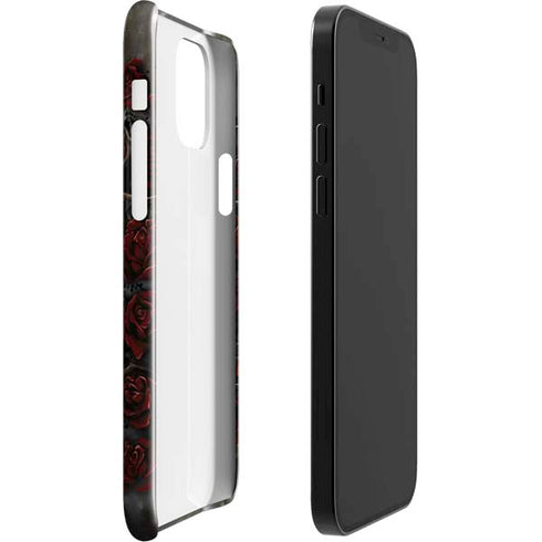 Liquid Blue Skull Entwined with Roses iPhone 12 Mini Lite Case