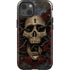Liquid Blue Skull Entwined with Roses iPhone 13 Impact Case
