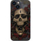 Liquid Blue Skull Entwined with Roses iPhone 13 Mini Skin
